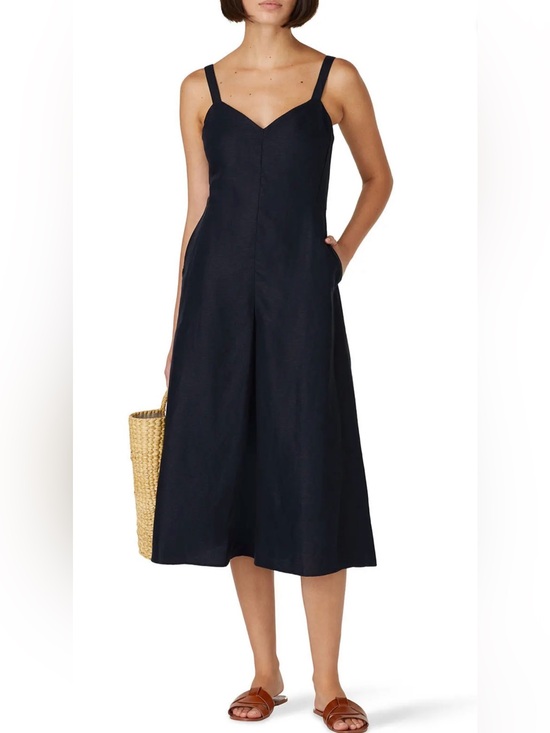 Club Monaco Pants - Club Monaco Linen/Cotton/Lyocell Wide Leg Midi Jumpsuit Size 10